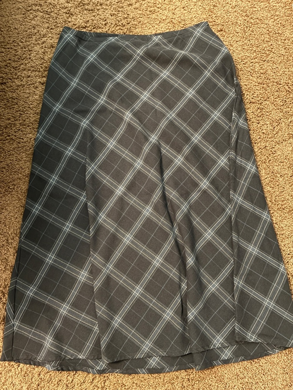 croft & barrow Dark Gray Plaid A-Line Skirt